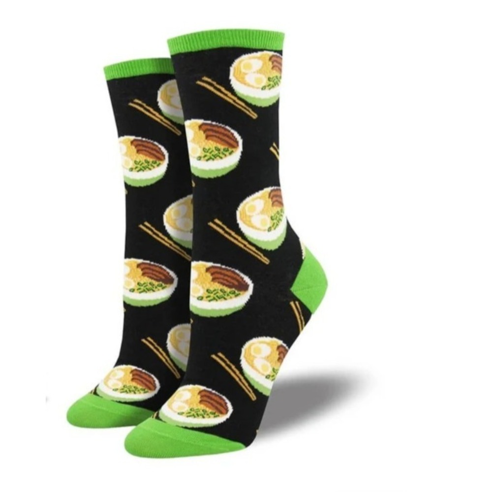 Ramen Noodles Novelty Socks One Size Noodle Sox NEW Fun Gift Black